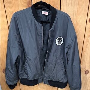 Marvel Charcoal Jacket with Skull Emblem